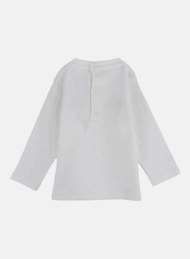 بمبيلو تيشيرت قطني للاولاد الصغار الصغار – كريمي - Image 2