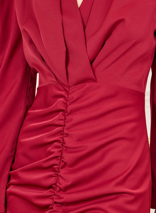 Styli Gathered Satin Dress - Image 3