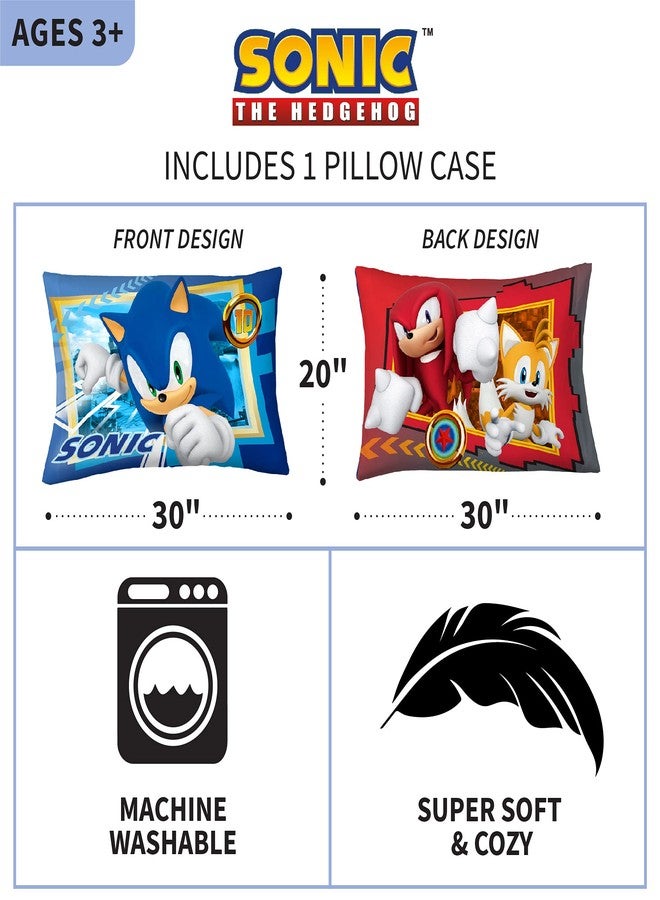 Franco Kids Bedding Super Soft Microfiber Reversible Pillowcase, 20 in x 30 in, Sonic The Hedgehog - Image 3