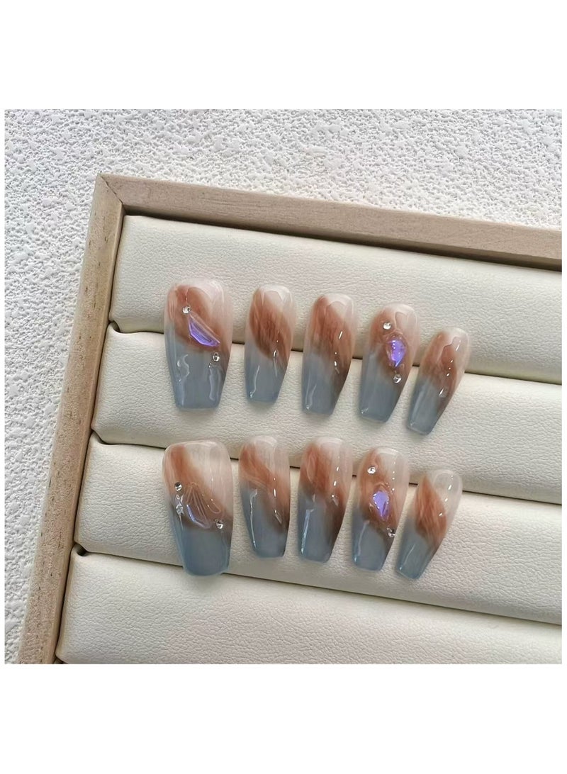 Binzo Beauty Handmade Press On Nails, 10pcs, Nails Art , Acrylic Nails, False Nails, Luxury Collection, Luxury Nails Arts, New Accessories， Wedding Nails，Party Nails. - Image 1