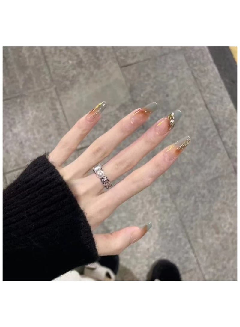 Binzo Beauty Handmade Press On Nails, 10pcs, Nails Art , Acrylic Nails, False Nails, Luxury Collection, Luxury Nails Arts, New Accessories， Wedding Nails，Party Nails. - Image 2