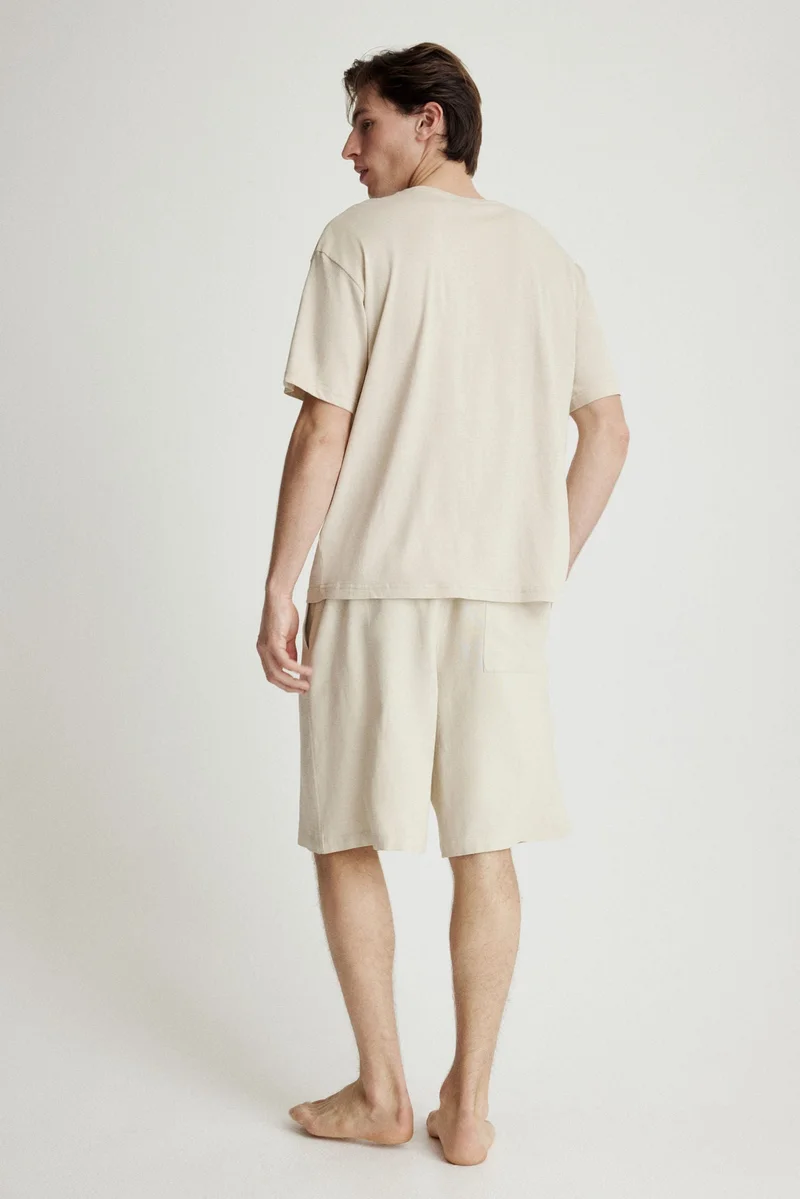 H&M Linen-blend pyjama T-shirt and shorts