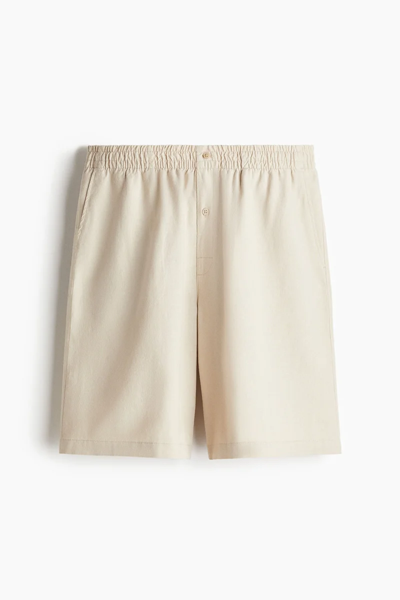 H&M  Linen-blend pyjama T-shirt and shorts for Men | Best Price UAE