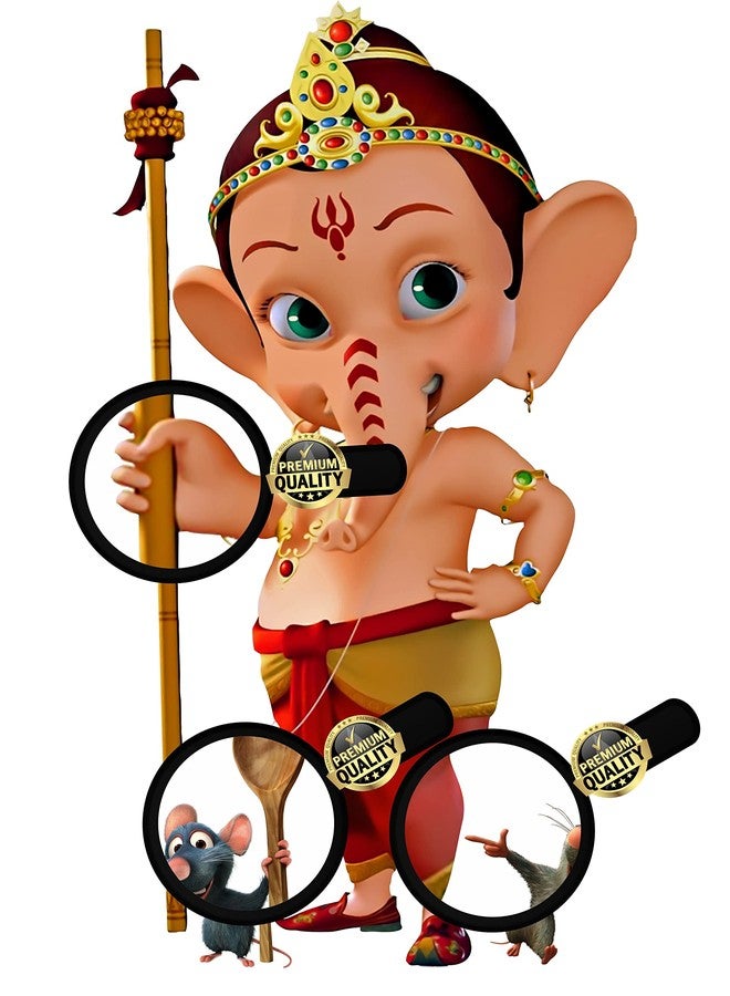 RNG ملصقات جدارية من الفينيل PVC بتصميم الإله بال غانيشا، مقاس 60 × 32.24 سم - Image 4