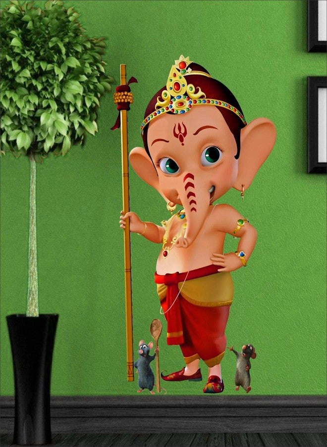 RNG ملصقات جدارية من الفينيل PVC بتصميم الإله بال غانيشا، مقاس 60 × 32.24 سم - Image 2