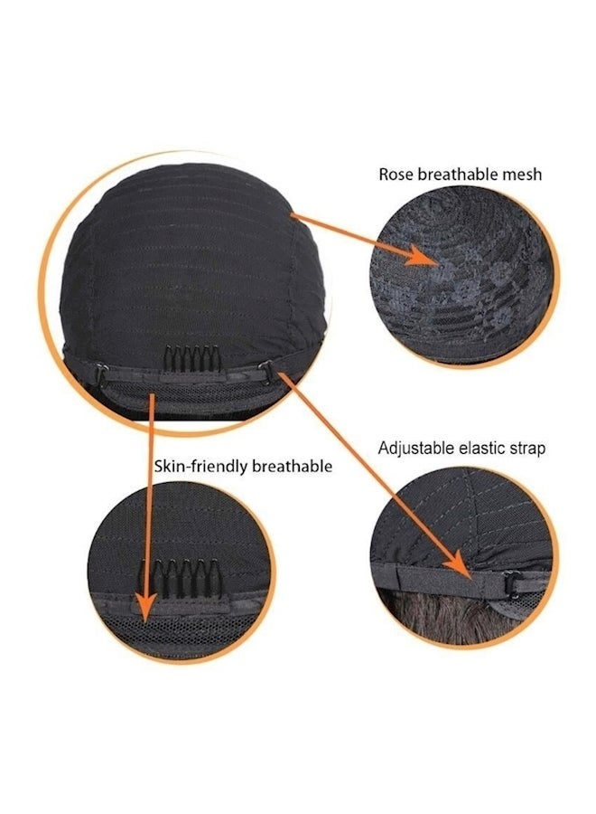 NIBEMINENT Virgin Human Wavy Hair Wig Black 16inch - Image 4