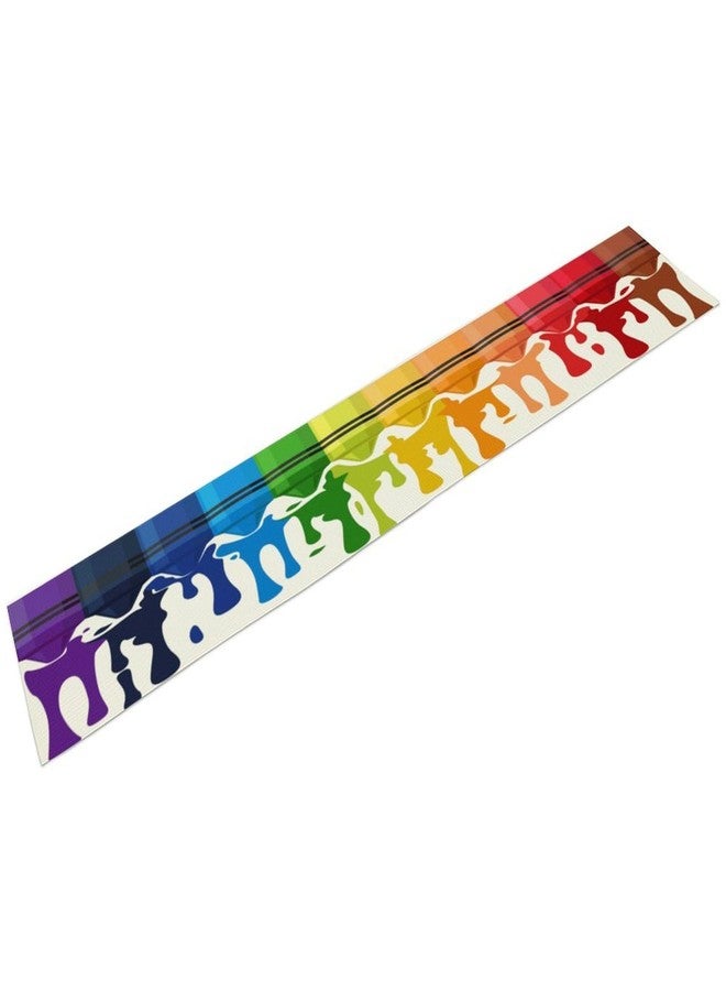 AAVEUP Colour Pigment Table Runner Cartoon Rainbow Toddler Abstract Art Learning Drawing Crayons Table Decor Table Top Boys Girls Dining Nursery Wedding Party 13x36ln - Image 5