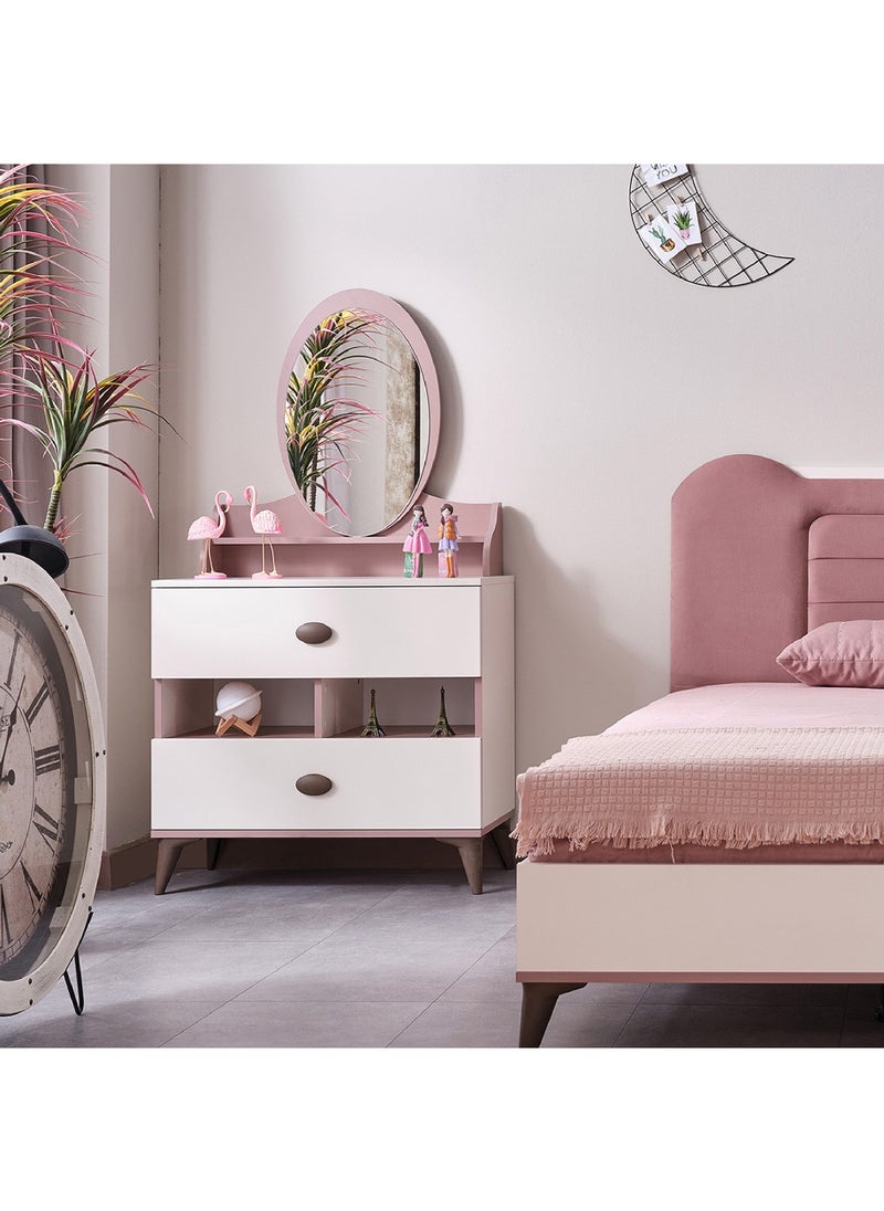 Home Box Maybelle 2-Piece 2-Drawer Dresser and Mirror Set with Open Shelves 85 x 80.1 x 41 cm  - Image 1