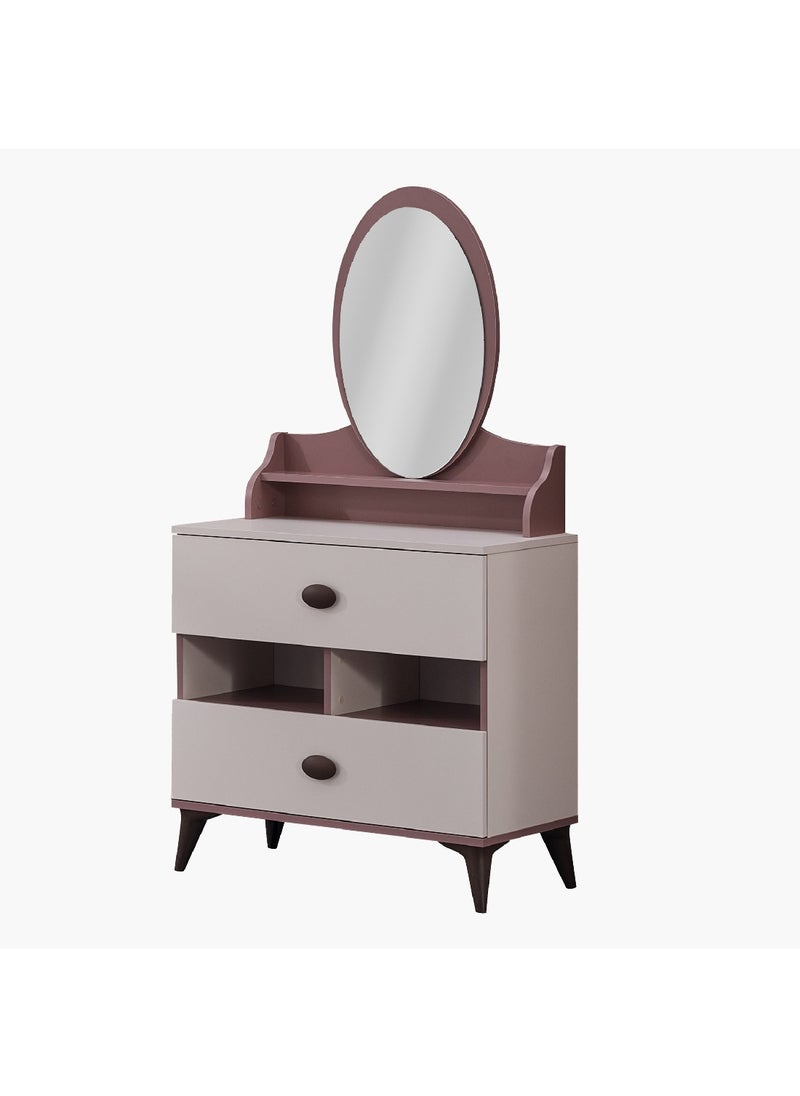 Home Box Maybelle 2-Piece 2-Drawer Dresser and Mirror Set with Open Shelves 85 x 80.1 x 41 cm  - Image 2