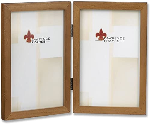 Lawrence Frames 766046D Nutmeg Wood Hinged Double Picture Frame, 4 by 6-Inch - Image 3