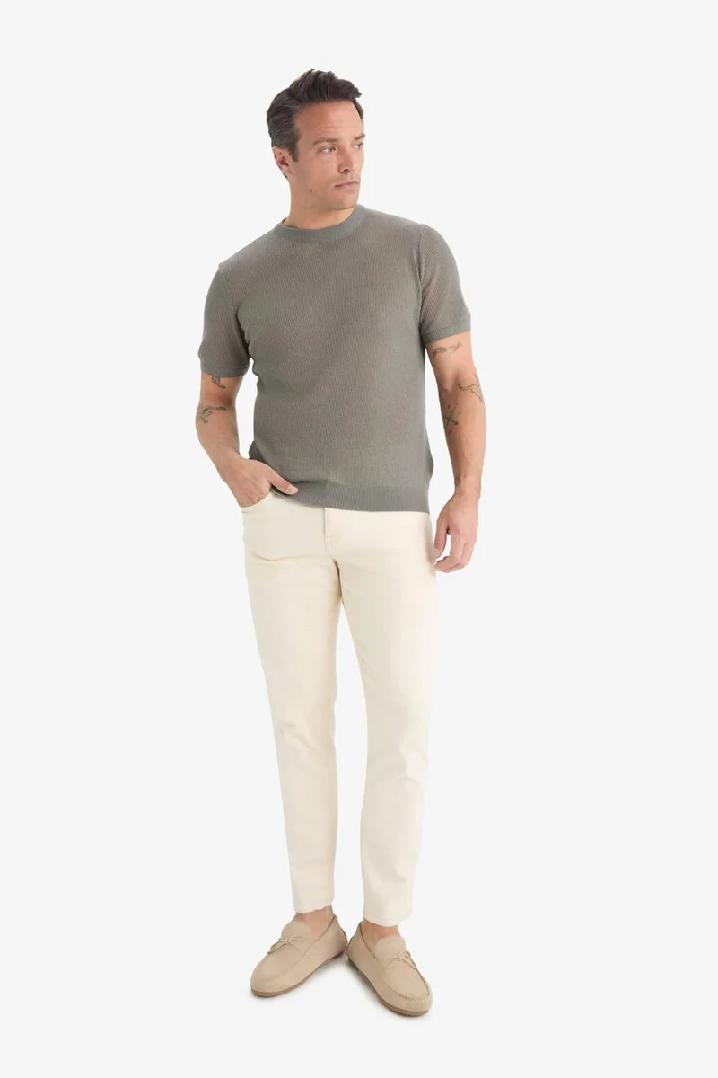 DeFacto Standard Fit Crew Neck Knitwear Short Sleeve T-Shirt