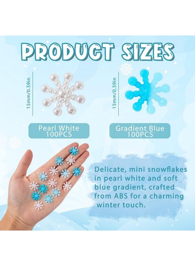 kockuu 200Pcs Mini Snowflake Crafts Christmas Decorations- Resin Plastic White And Blue Snowflake Confetti Christmas Embellishment For Diy Craft Xmas Tree Frozen Winter Wonderland Party Table Decor - Image 4