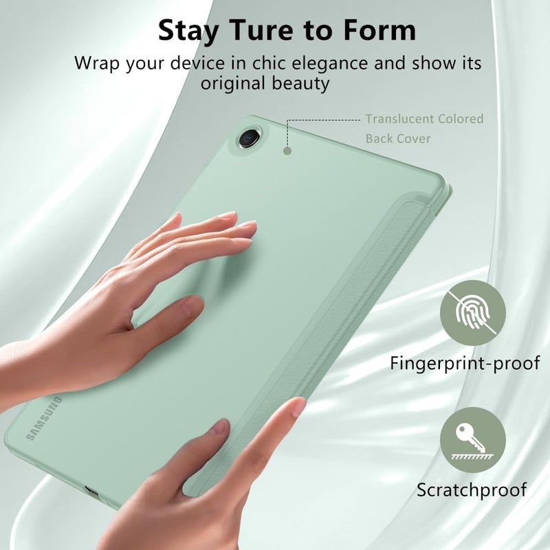 MoKo Case for Galaxy Tab A9+ 11 inch 2023, Slim Stand Protective Smart Cover with Hard PC Translucent Back Shell for Galaxy Tab Tablet (SM-X210/X216/X218), Auto Wake/Sleep, Agave Green - Image 5