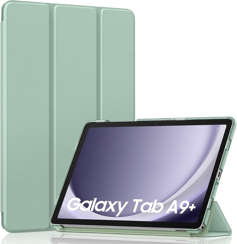 MoKo Case for Galaxy Tab A9+ 11 inch 2023, Slim Stand Protective Smart Cover with Hard PC Translucent Back Shell for Galaxy Tab Tablet (SM-X210/X216/X218), Auto Wake/Sleep, Agave Green - Image 1