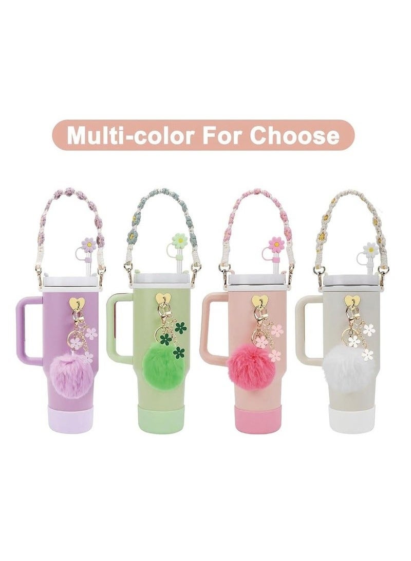 RATSAW 7pcs Cup Accessories for Stanley Set Including 1 Pcs Water Bottle Handle Strap 1 Pcs Siliocne Stanley Cup Boot 1 Pcs Siliocne Straw Cover 2 Pcs Charms for Stanley Cup 40 30Oz Tumbler - Image 3