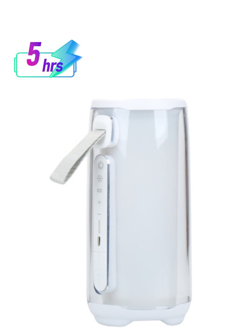 إكس أل تي مكبر صوت لاسلكي محمول مع أضواء متعددة الألوان 360 درجة للرياضة والسفر على الشاطئ - أبيض - Image 1