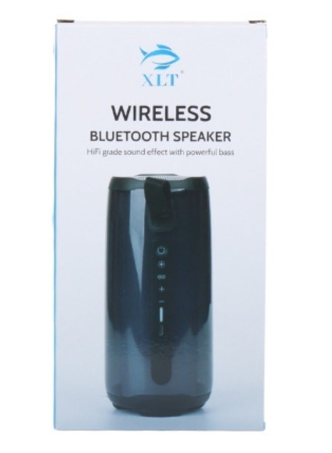 إكس أل تي مكبر صوت لاسلكي محمول مع أضواء متعددة الألوان 360 درجة للرياضة والسفر على الشاطئ - أبيض - Image 5