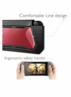 Y&D Case with Screen Protector Compatible Switch TPU Protective Heavy Duty Shock Absorption and Scratch Resistance (Black Red)  - Image 3