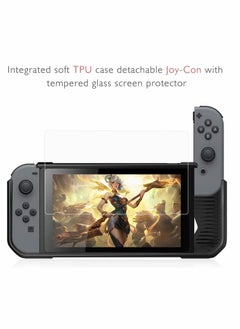 Y&D Case with Screen Protector Compatible Switch TPU Protective Heavy Duty Shock Absorption and Scratch Resistance (Black Red)  - Image 4