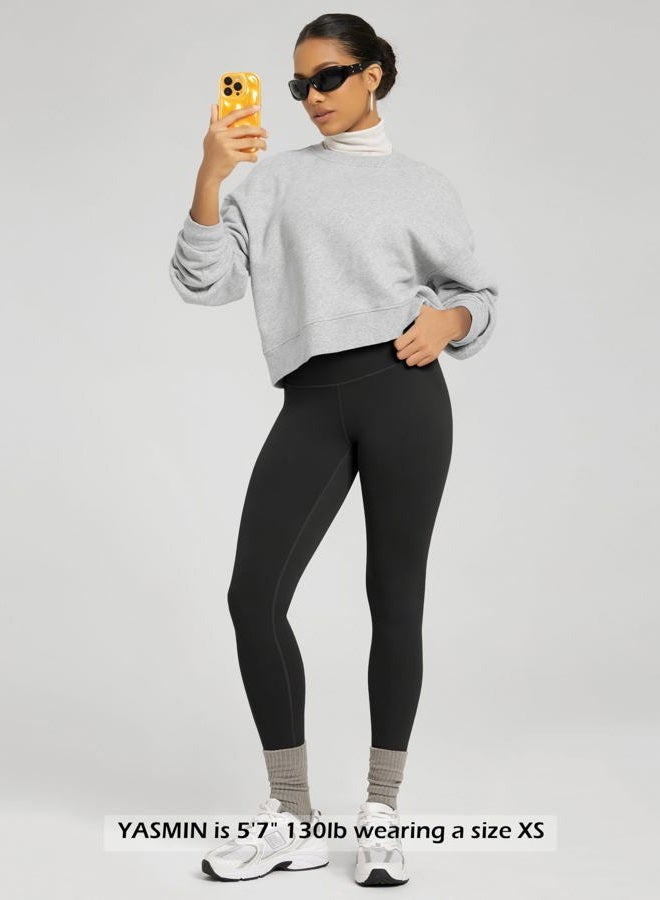 ODODOS ODCLOUD Buttery Soft Lounge Yoga Leggings for Women 7/8 Length 25" High Waist Yoga Pants, Black, Large - Image 4