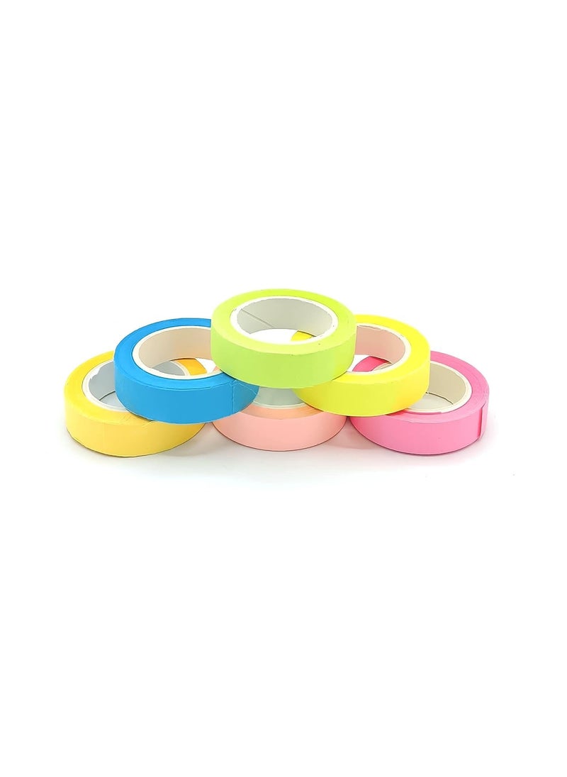 TD CREATIONS TD CREATIONS 12 Rolls Decorative Washi Paper Tape DIY Rainbow Candy Color Sticker Paper Masking Adhesive Tape for Arts and Craft  - Image 1