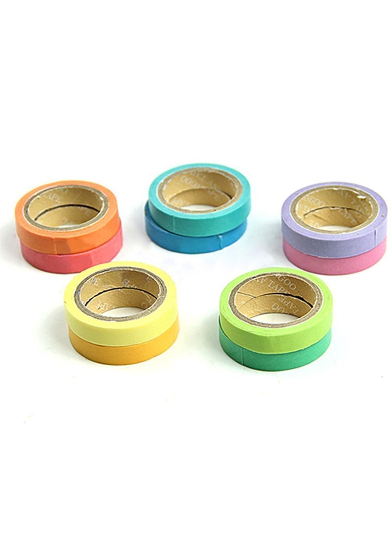TD CREATIONS TD CREATIONS 12 Rolls Decorative Washi Paper Tape DIY Rainbow Candy Color Sticker Paper Masking Adhesive Tape for Arts and Craft  - Image 5
