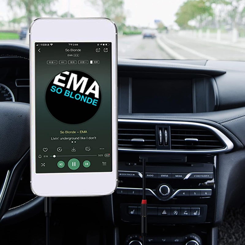 klarako 3.5mm Car Cassette Tape Adapter, Retro Tape Changer Music Enjoyment with 24K Gold Plated Connector Support Mobile Phones Tablets MP3 for Vintage Cars Stereo 4 Channel Output - Image 4