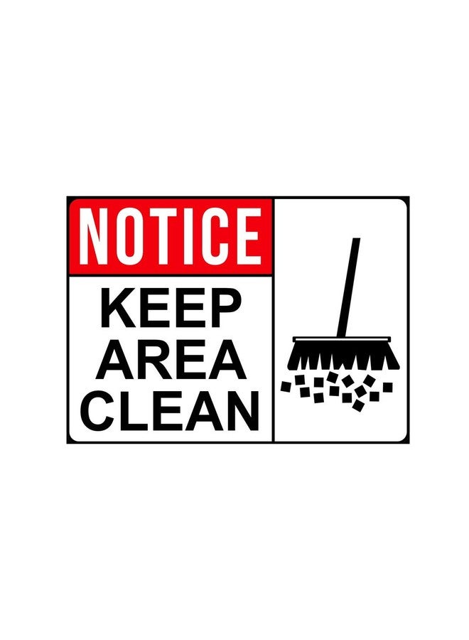 999Store office supplies sunboard keep area clean sticker signage sign board Red (30X22 Cm)