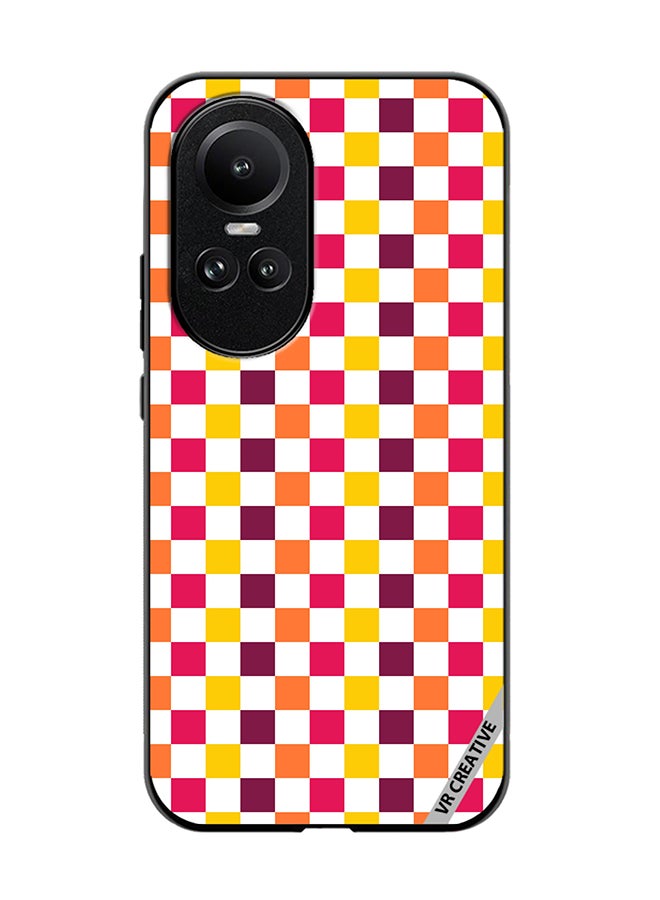VR CREATIVE Protective Case Cover For Oppo Reno 10 Seamless With Colorful Checkerboard1 Design Multicolour - Image 1