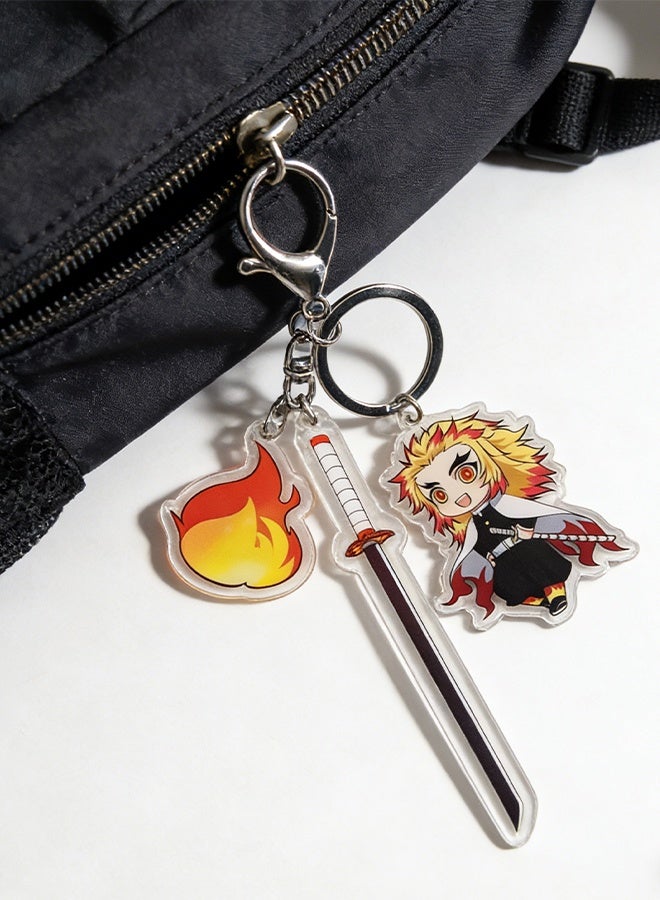 Demon Slayer Kimetsu no Yaiba Keychain, Sword Key Ring for Demon Slayer Fans, Demon Slayer Merch Keyring, Anime Gifts Phone Charm, Anime Keychain for Bag Wallet & Car Key - Image 3