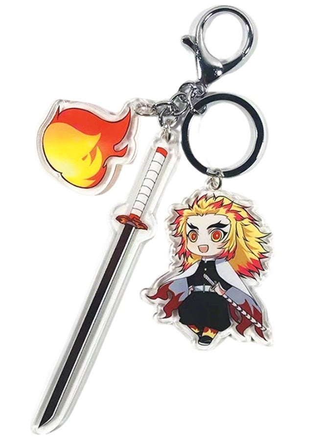 Demon Slayer Kimetsu no Yaiba Keychain, Sword Key Ring for Demon Slayer Fans, Demon Slayer Merch Keyring, Anime Gifts Phone Charm, Anime Keychain for Bag Wallet & Car Key - Image 1