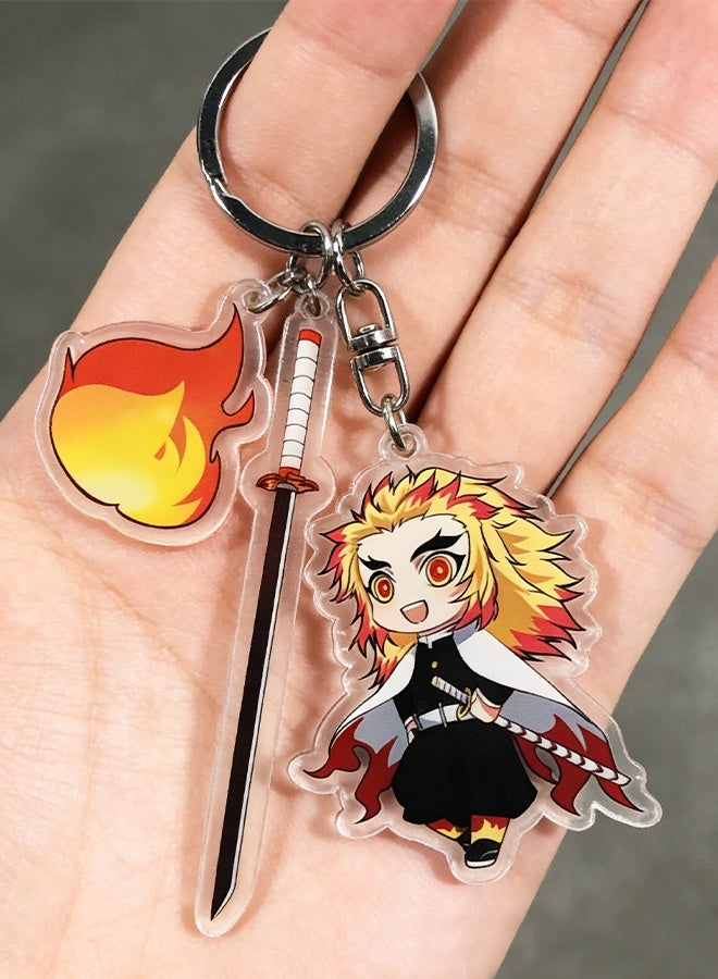Demon Slayer Kimetsu no Yaiba Keychain, Sword Key Ring for Demon Slayer Fans, Demon Slayer Merch Keyring, Anime Gifts Phone Charm, Anime Keychain for Bag Wallet & Car Key - Image 2