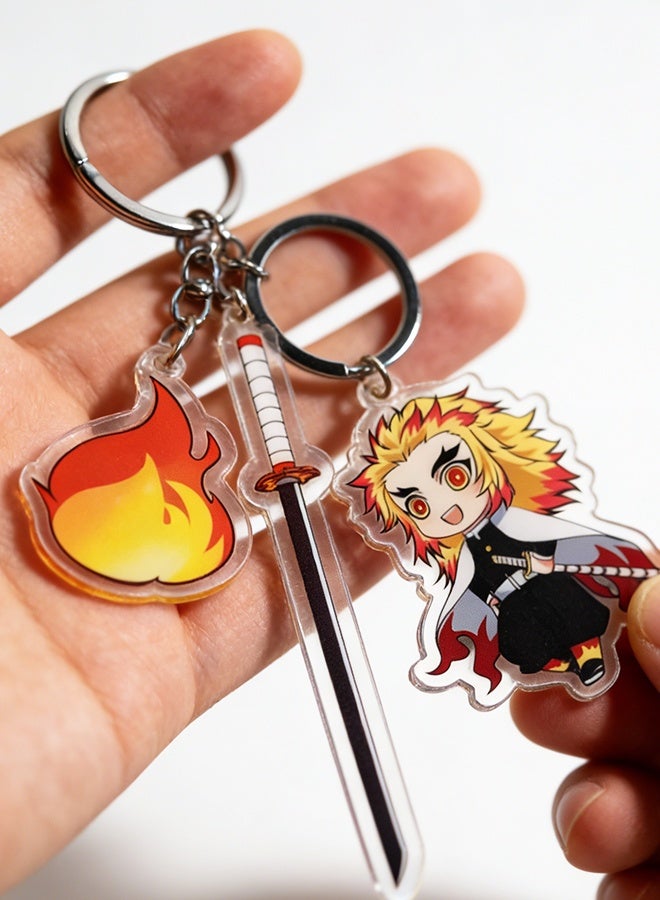 Demon Slayer Kimetsu no Yaiba Keychain, Sword Key Ring for Demon Slayer Fans, Demon Slayer Merch Keyring, Anime Gifts Phone Charm, Anime Keychain for Bag Wallet & Car Key - Image 4