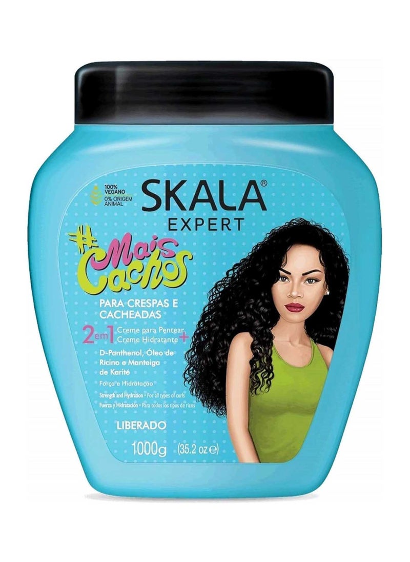 SKALA Expert Mais Cachos 2-in-1 Hair Cream And Conditioner I Strengthens And Moisturizes All Types of Curly Hair I 1000 grams  - Image 1