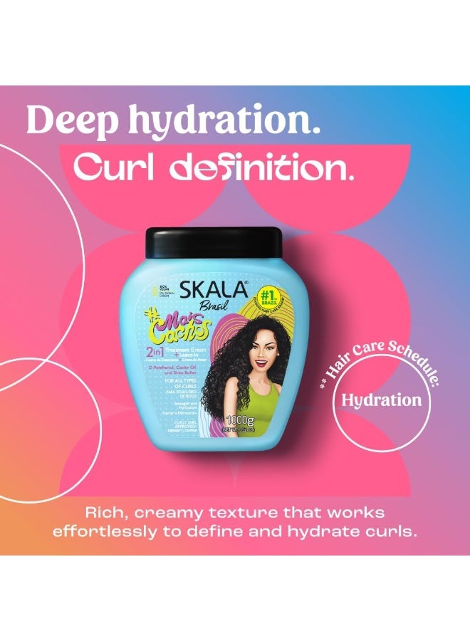 SKALA Expert Mais Cachos 2-in-1 Hair Cream And Conditioner I Strengthens And Moisturizes All Types of Curly Hair I 1000 grams - Image 3