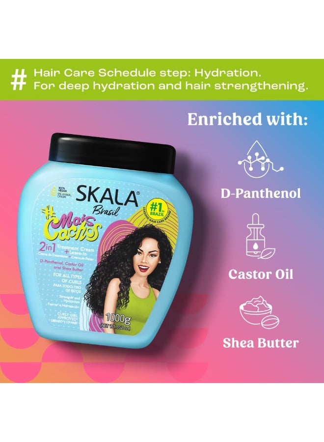 SKALA Expert Mais Cachos 2-in-1 Hair Cream And Conditioner I Strengthens And Moisturizes All Types of Curly Hair I 1000 grams - Image 4