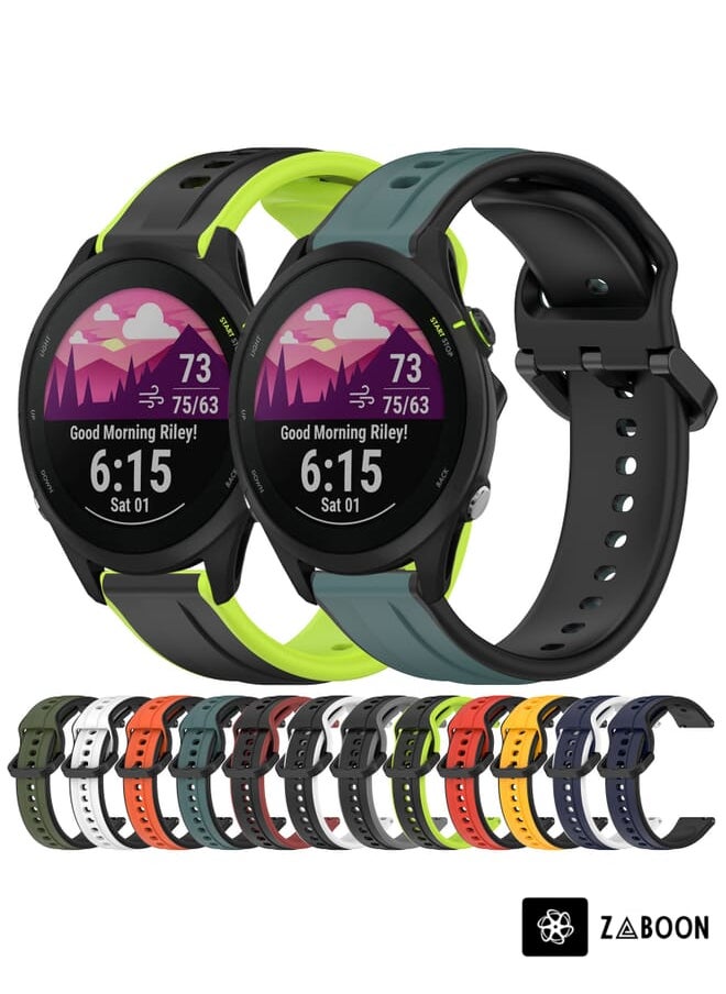 Garmin erunner 255 Music 22mm Convex Loop Two-Color Silicone Watch Band