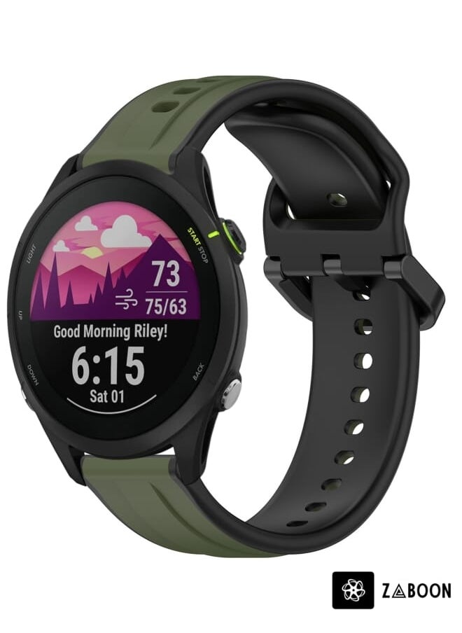 Garmin erunner 255 Music 22mm Convex Loop Two-Color Silicone Watch Band
