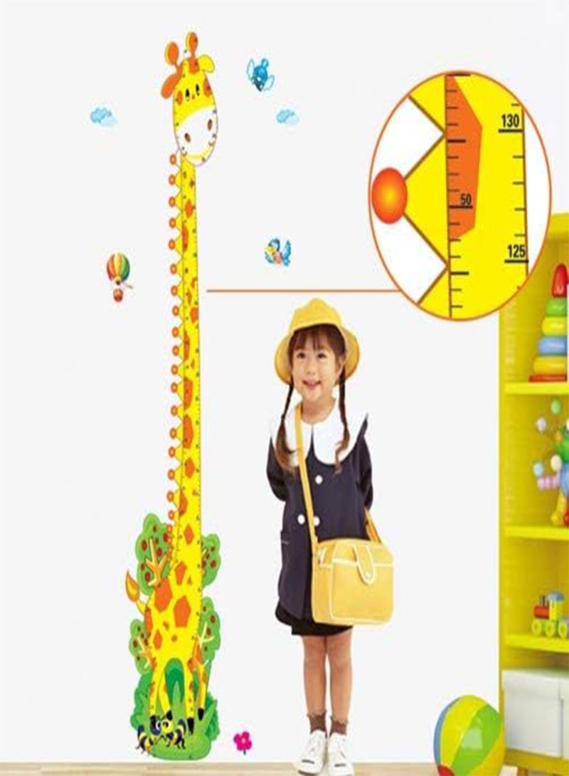 GGOOT Removable Wiederverwandbares Height Wall Picture in Animal Design Series Cartoon Animal Baby Height Chart Measure Decal for Living Room and Bedroom Decoration Wall Sticker Wall Paper Wall sticker in Various Sizes and Designs, Multi-Coloured - Image 1