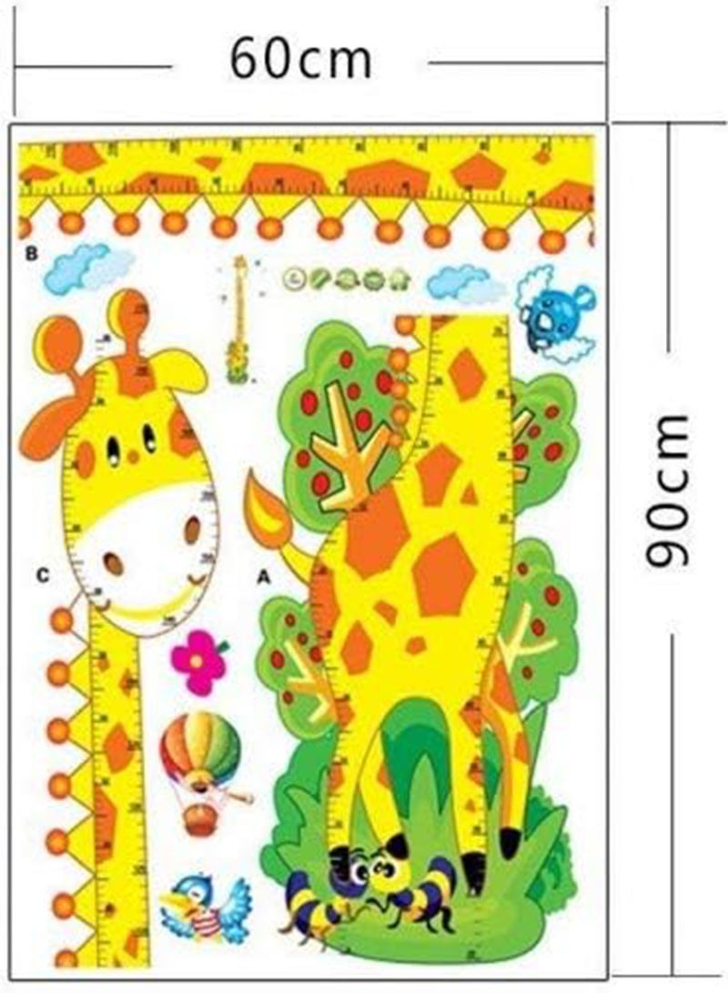 GGOOT Removable Wiederverwandbares Height Wall Picture in Animal Design Series Cartoon Animal Baby Height Chart Measure Decal for Living Room and Bedroom Decoration Wall Sticker Wall Paper Wall sticker in Various Sizes and Designs, Multi-Coloured - Image 3