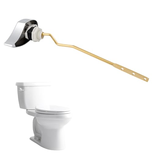 Hibbent Metal Toilet Handle Replacement, Compatible with TOTO THU068#CP Trip Lvr for St743S, Brass Handle Trip Lever, Side Mount Toilet Flush Tank Lever, Chrome - Image 1