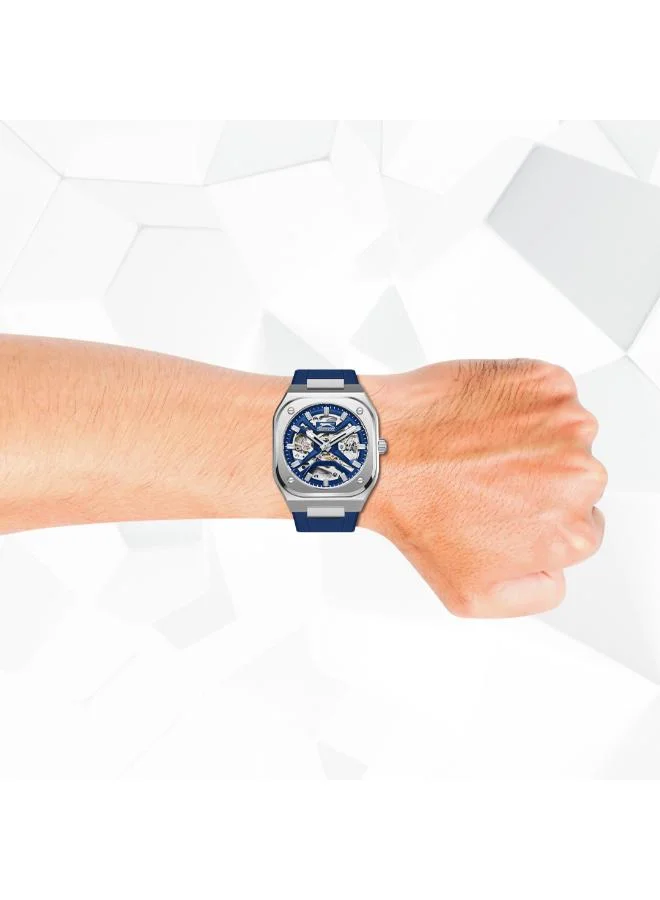 Slazenger Men's Automatic  Display Watch With Dark Blue Silicone Strap - SL.9.2415.1.03