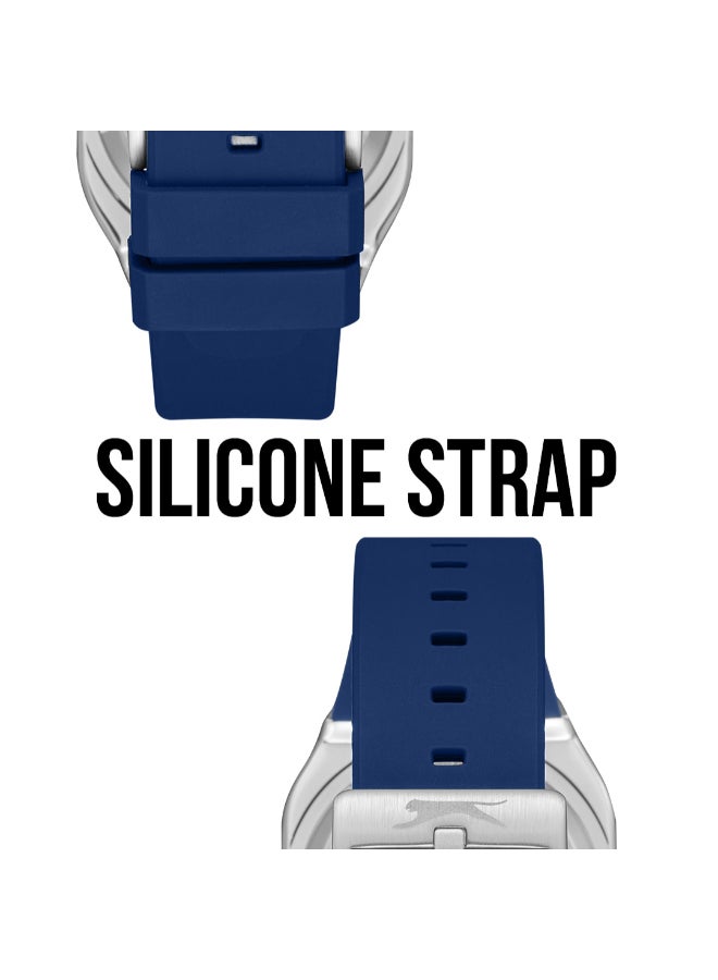 سلازنجر ساعة رجالية أوتوماتيكية بسوار سيليكون أزرق داكن - Image 5