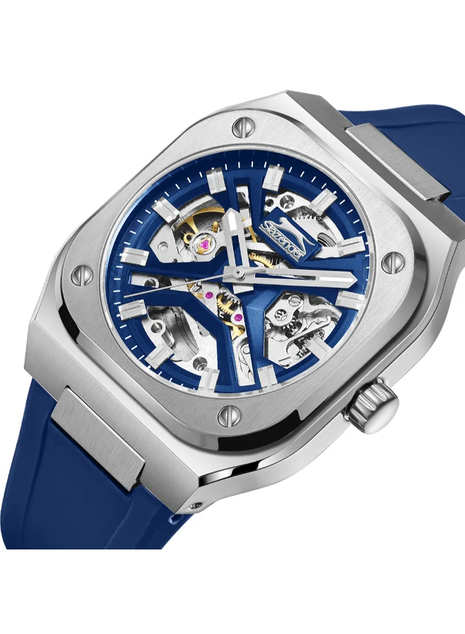 Slazenger Men's Automatic  Display Watch With Dark Blue Silicone Strap - SL.9.2415.1.03