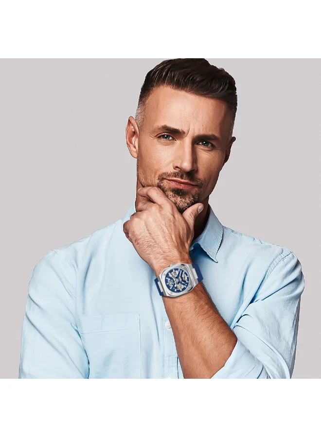 Slazenger Men's Automatic  Display Watch With Dark Blue Silicone Strap - SL.9.2415.1.03