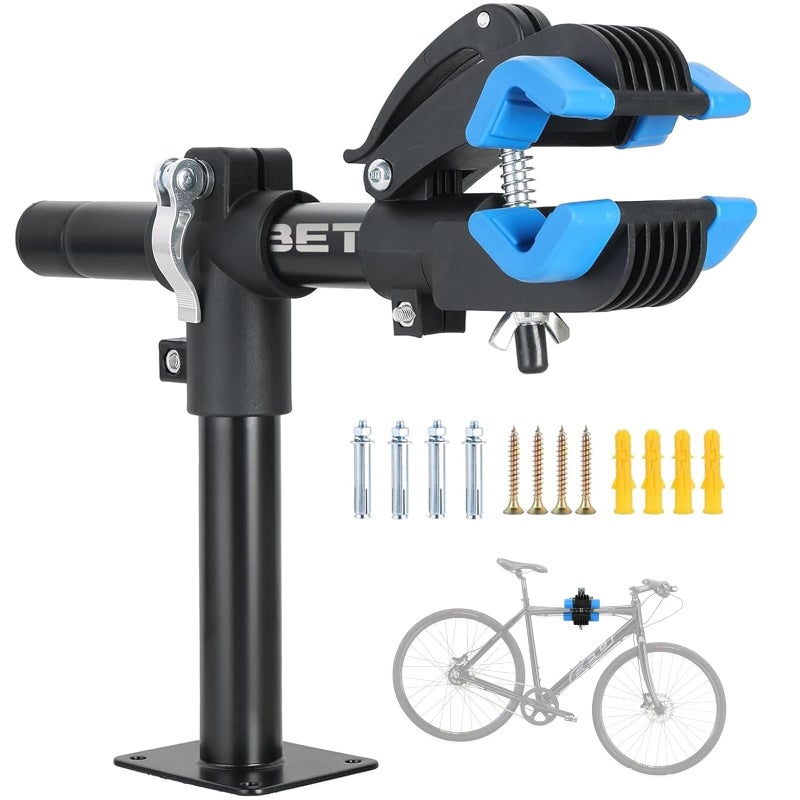 DASBET Bike Repair Storage Stand Wall Mount Bicycle Rack Workstand with Adjustable Clamp Bicycle Maintenance Rack for Road Mountain Bikes Clamp Bike Hanger for Garage or Home