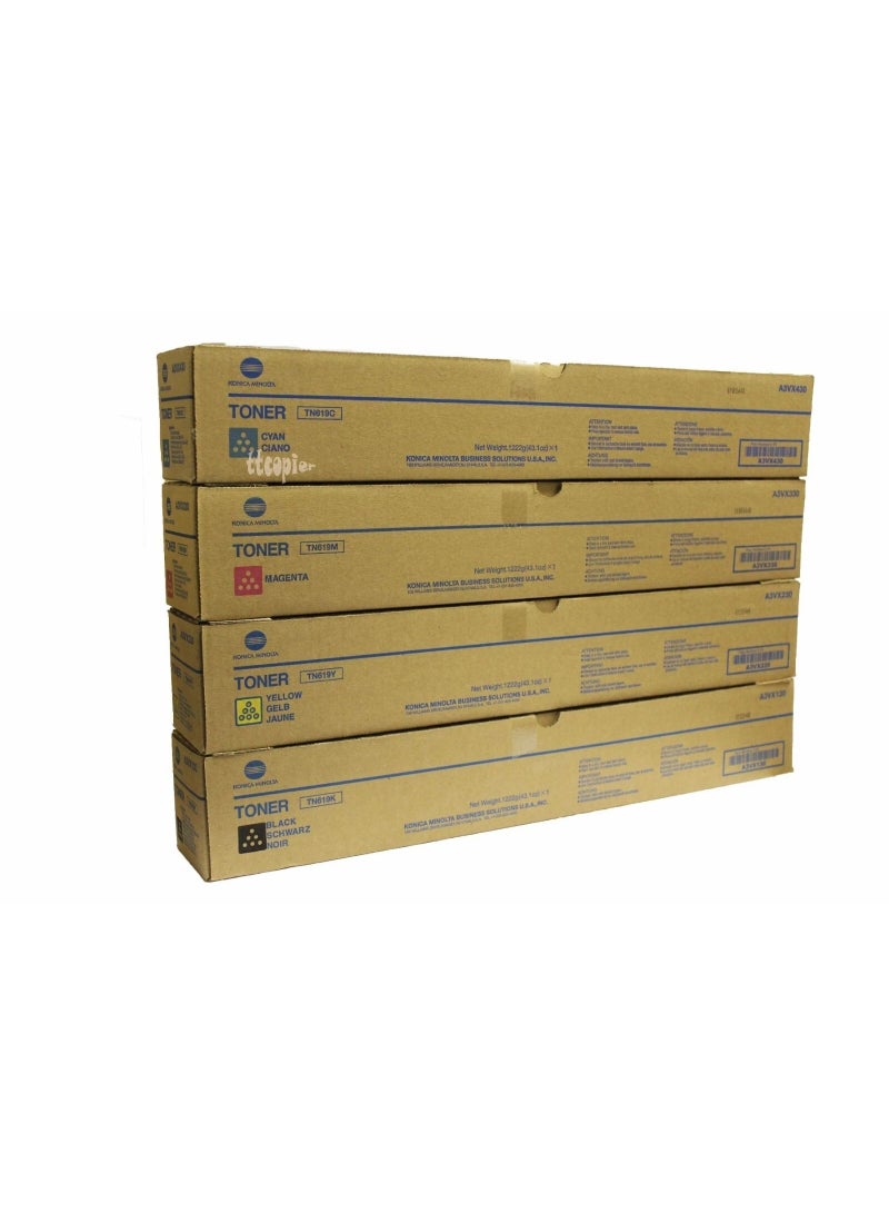 Konica TN619 Toner Cartridge  for Konica Minolta C1060 C1070 C2060 C1070P C2060 C2070 C2070P C3060 C3080 C3080P C38HC Printer, HD Printing, High Perfo 4color - Image 1