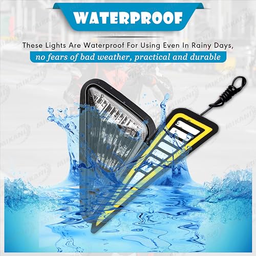 MIKANIX Combo of Universal Smoke Triangle Flush Mount LED + Waterproof Flexible Strip DRL Light With Running LED Indicator (Pack of 4) - Image 2