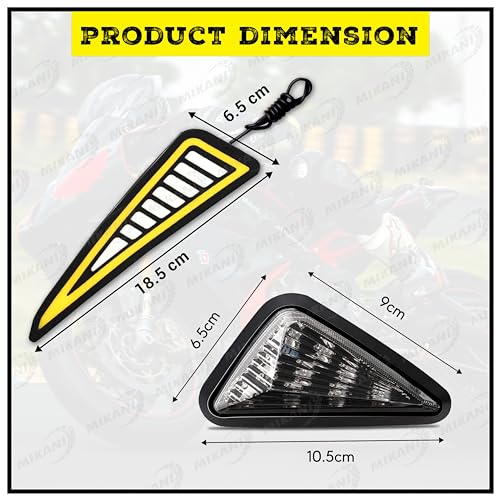 MIKANIX Combo of Universal Smoke Triangle Flush Mount LED + Waterproof Flexible Strip DRL Light With Running LED Indicator (Pack of 4) - Image 4