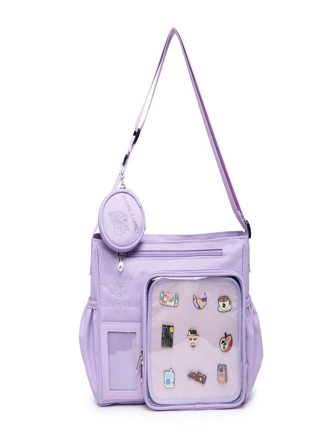 CHERRY SAUCE Ita Bag Kawaii Canvas Pin Display Purse Crossbody Shoulder Bag - Image 1